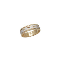 Two-Tone Diamond-Cut Wedding Band Ring (14K)