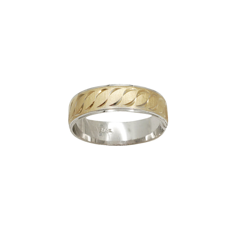 "S-Cut" Wedding Band Ring (14K)