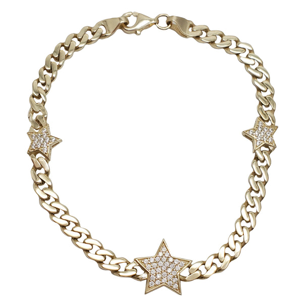 Zirconia Star Fancy Bracelet (14K)