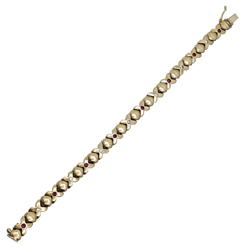 Zirconia XO Fancy Bracelet (14K)