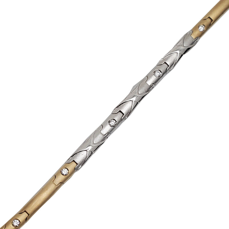 Zirconia Two-Tone Fancy Bracelet (14K)