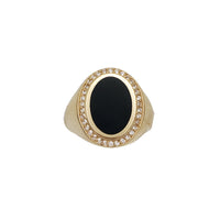 Zirconia & Black Onyx Oval Ring (14K)