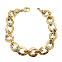 Tri-Color Fancy Link Bracelet (18K)