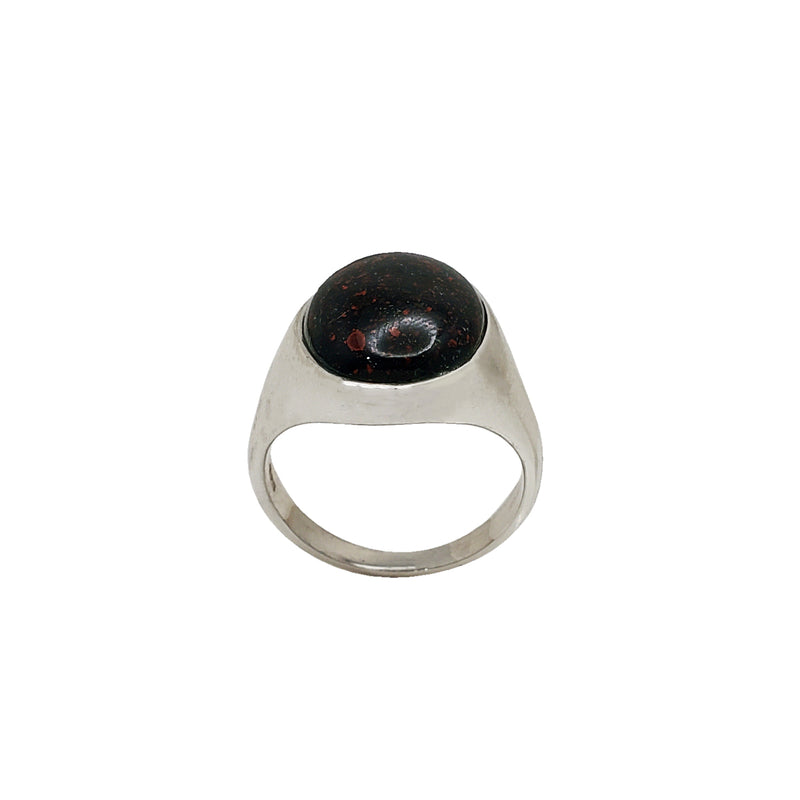 Blood Stone Oval Signet Ring (14K)