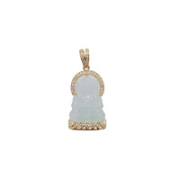 Diamond GuanYin Jade Pendant (14K)