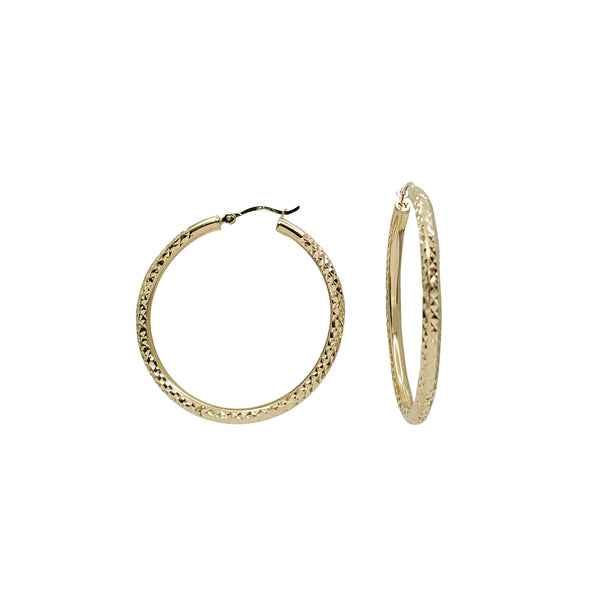 Diamond-Cut Hoop Earrings (14K)