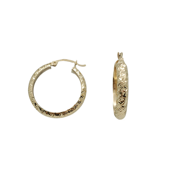 Diamond Cut Hoop Earrings (14K)