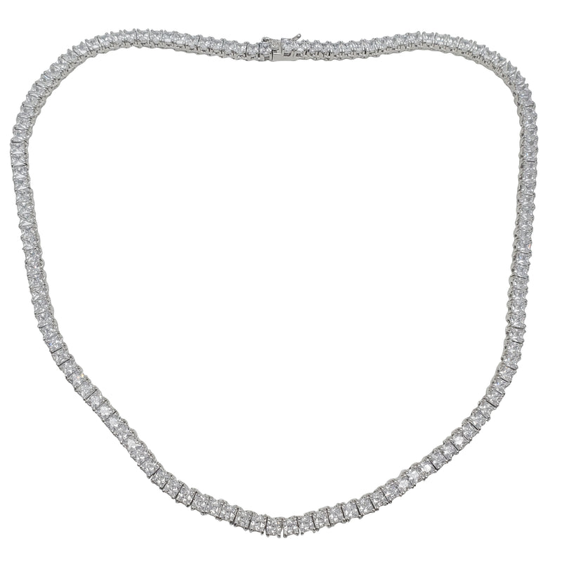 Tennis Square CZ Chain (Silver)