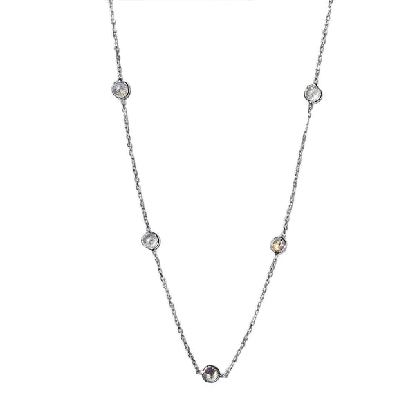 Cubic Zirconia Station Chain (Silver)