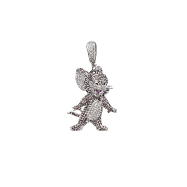 Zirconia Iced-Out Jerry Pendant (Silver)