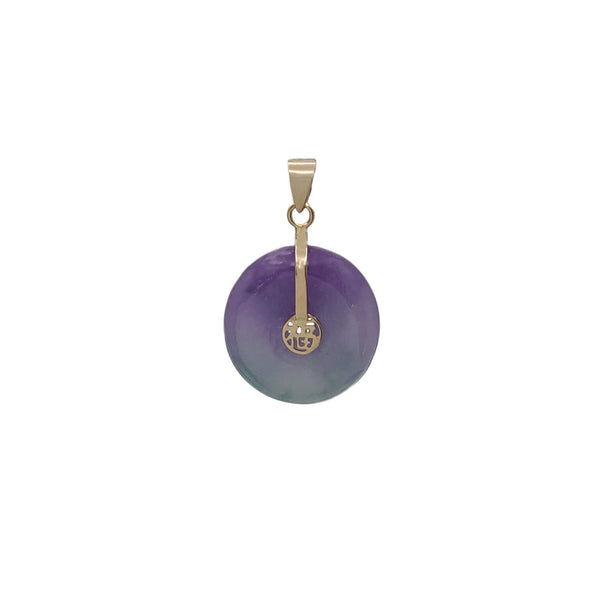 Purple Jade Round Pendant (14K)