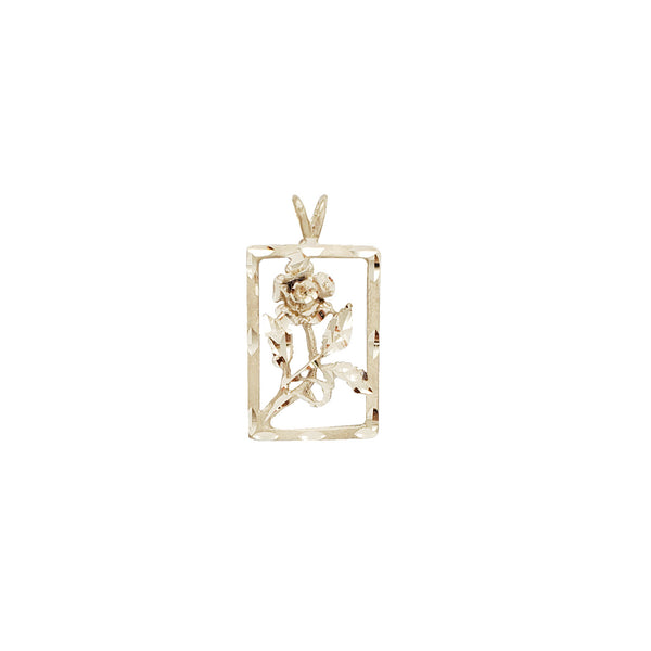 Diamond Cut Flower Pendant (14K)