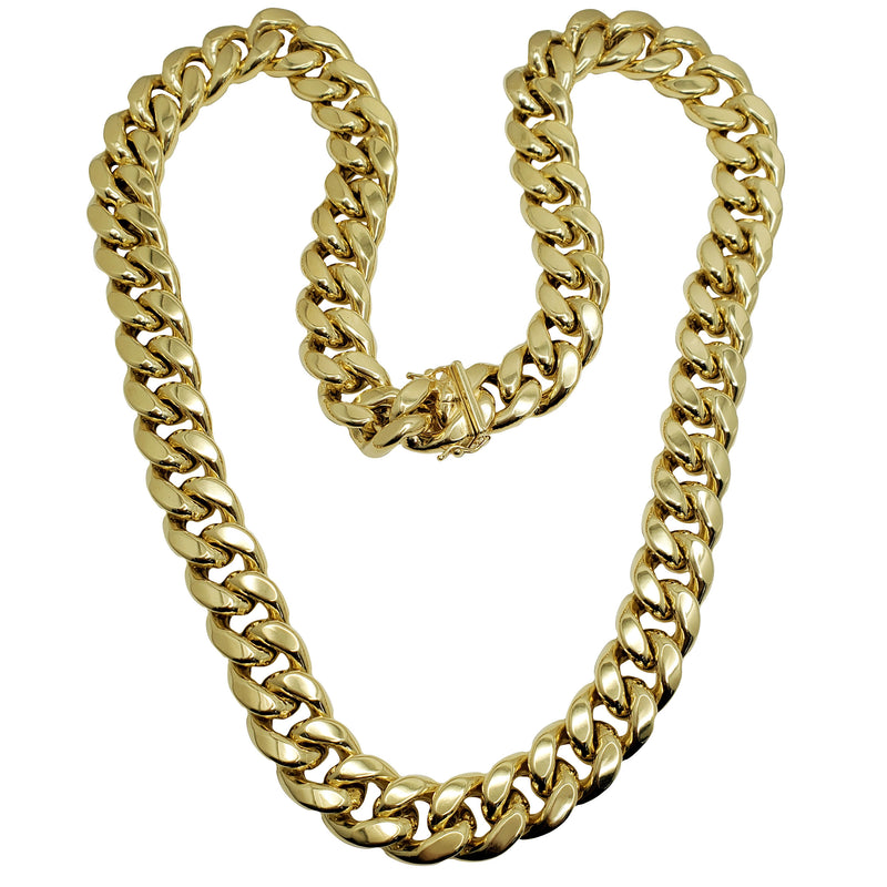 Lightweight Miami Cuban Link Chain - Box Lock (14K)