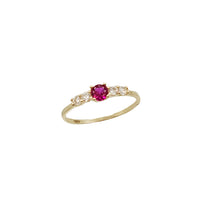 Zirconia Red Stone Baby-Sized Ring (14K)