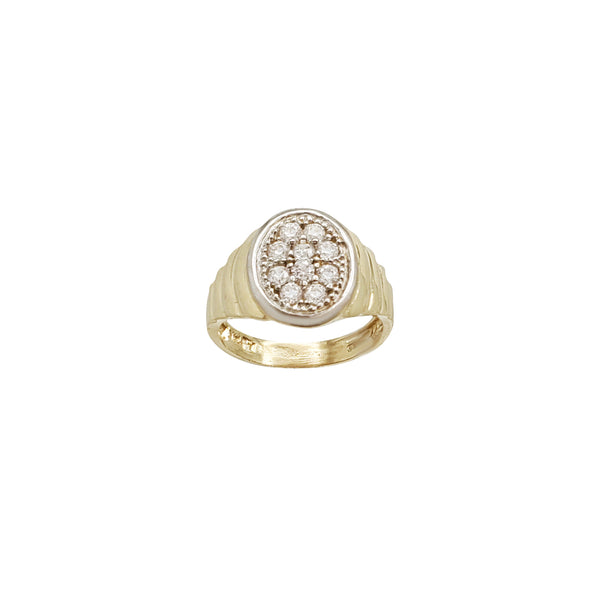 Zirconia Textured Oval Shaped Baby-Sized Ring (14K)