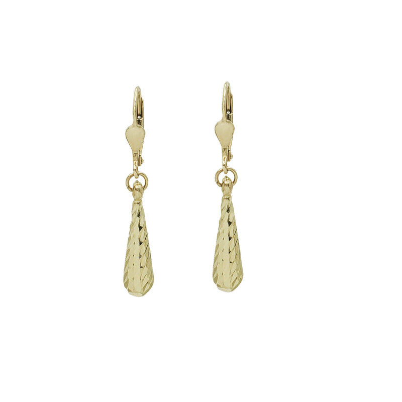 Diamond-Cut Teardrop Dangling Earrings (14K)