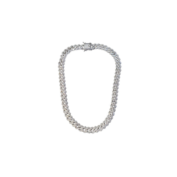 Zirconia Iced Out Monaco Chain (Silver)