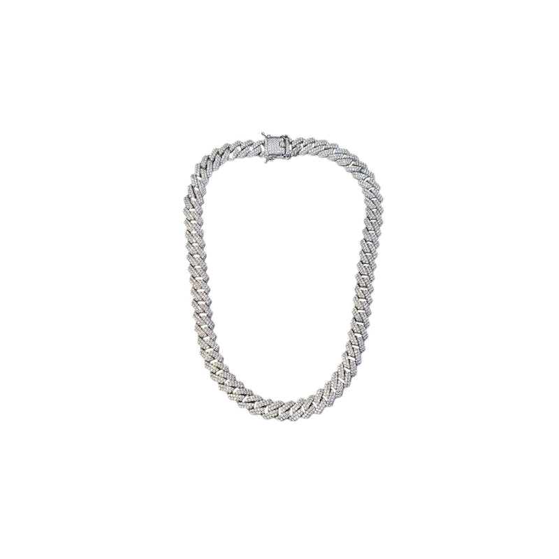 Zirconia Iced Out Monaco Chain (Silver)