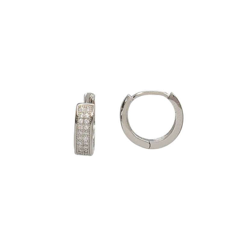 Zirconia Huggie Earrings (Silver)