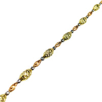 Tri-color Rice Bead bracelet (14K).