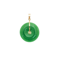 Good Fortune Jade Disc Pendant (14K)