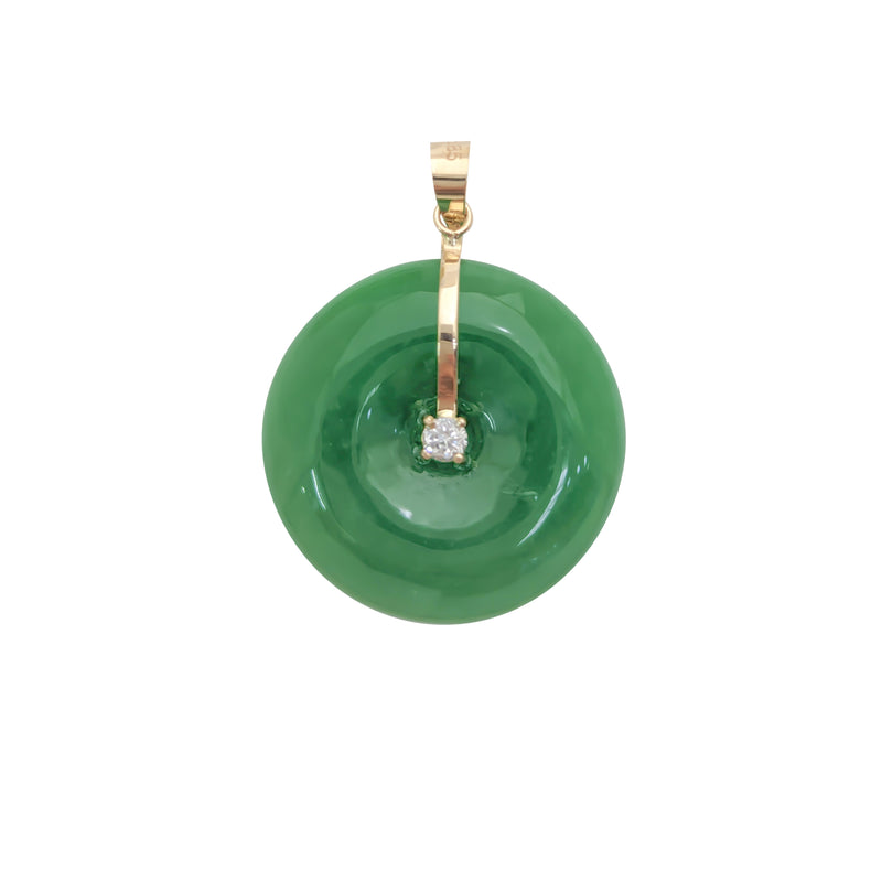 CZ Jade Disc Pendant (14K)