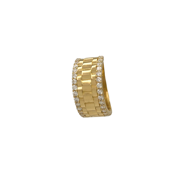 Zirconia Watch Band Ring (14K)