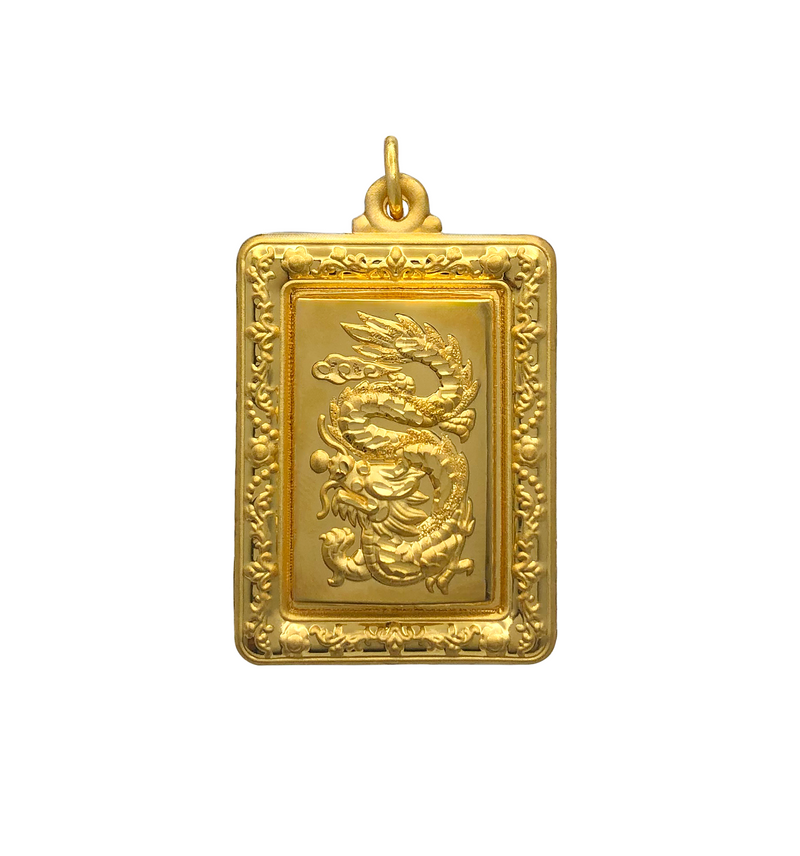 Lucky Chinese Dragon Pendant (24K)