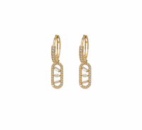 Zirconia Baguette Huggie Earring