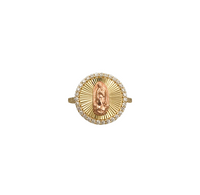 Two-Tone Zirconia Guadalupe Ring (14K)