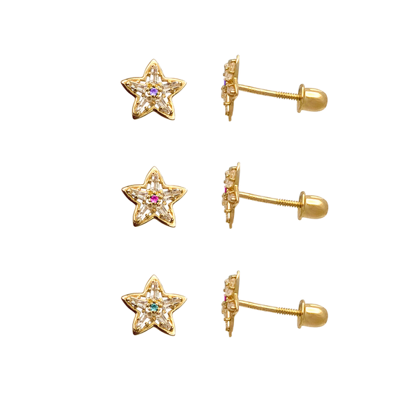 Zirconia Starfish Stud Earring (14K)