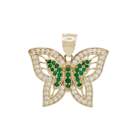 Zirconia Butterfly Pendant (14K)