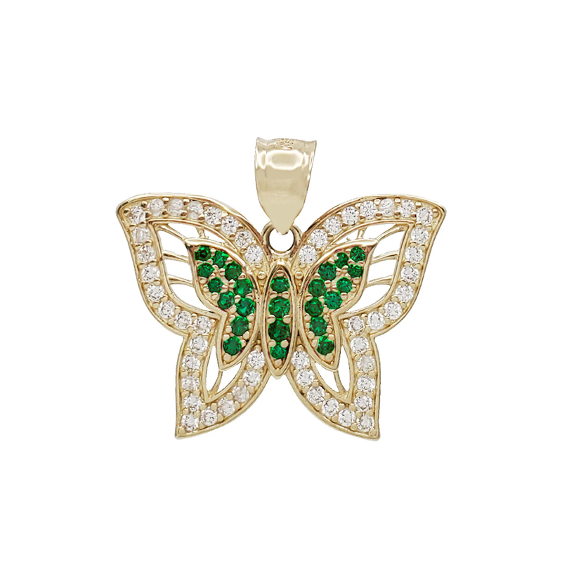 Zirconia Butterfly Pendant (14K)