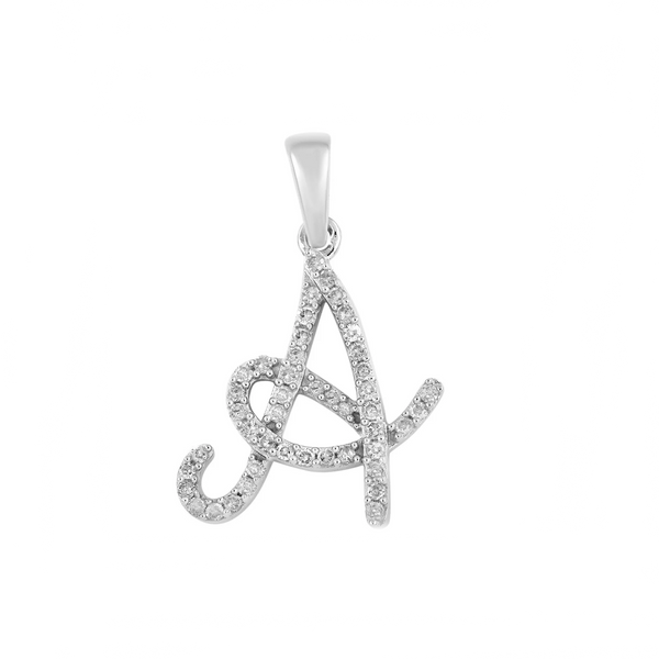 [0.7 inch] Diamond Initial Letter Pendant (14K)