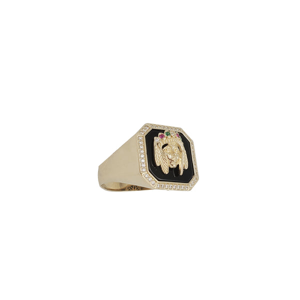 Indian Head Black Onyx Ring (14K)