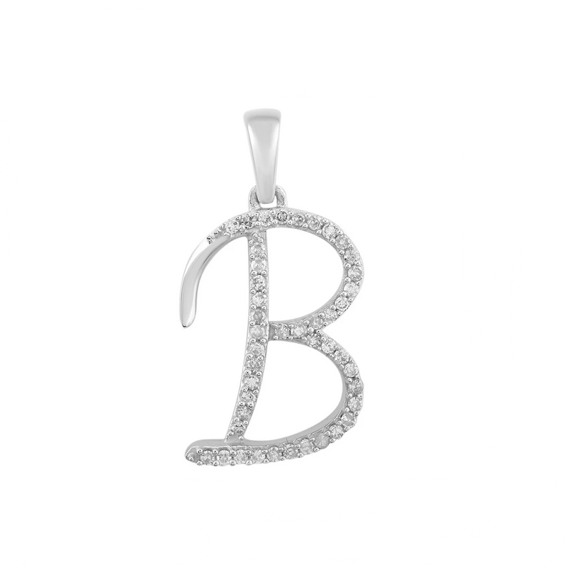 [0.7 inch] Diamond Initial Letter Pendant (14K)