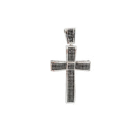 Ice-Out Black Stone Cross Pendant ( Silver )