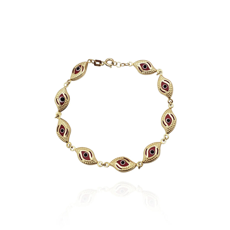 Chained Evil Eyes Bracelet (14K)