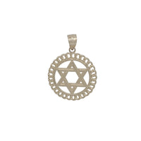 Textured Round Halo Star of David Pendant (14K)