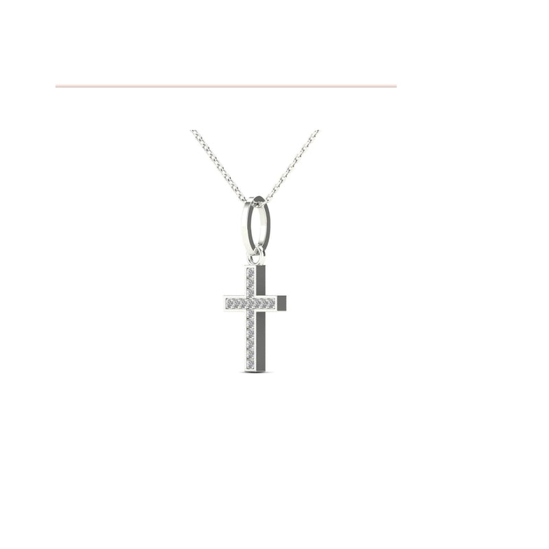 Mini Diamond Cross Pendant (14K)