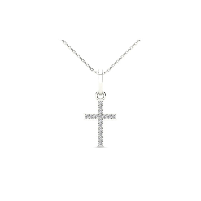 Mini Diamond Cross Pendant (14K)