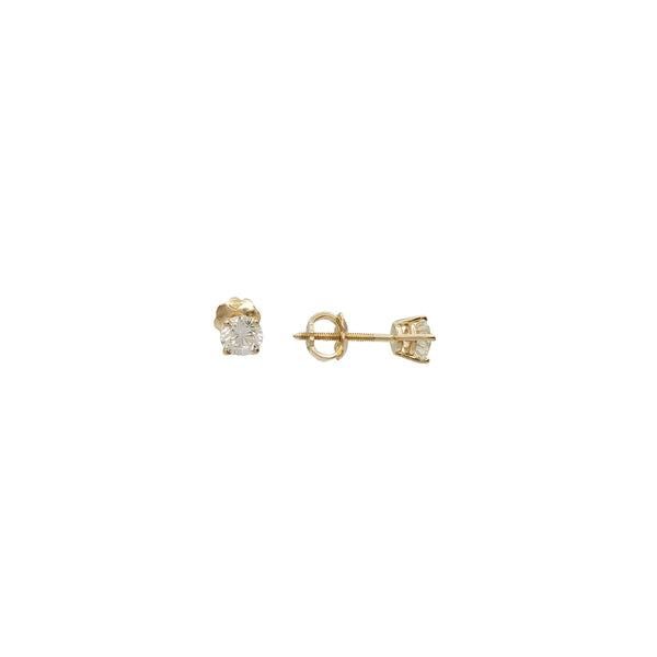 Single Diamond Stud Earrings (14K)