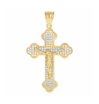 Cubic Zirconia Crucifix Pendant (14K)