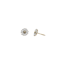 Zirconia Flower Stud Earring (14K)