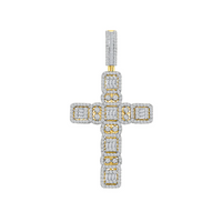 Diamond Baguette With Bezel Cross Pendant (14K)