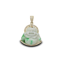 Diamond Jade Laughing Buddha Pendant (14K)