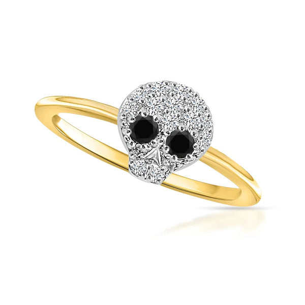 Diamond Skull Ring (14K)