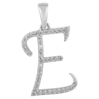 [0.7 inch] Diamond Initial Letter Pendant (14K)