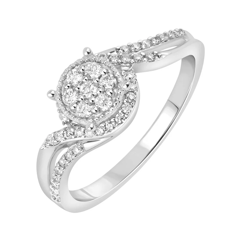 Diamond Halo Engagement Ring (14K)