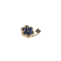 Blue Sapphire Flower Rings (14K)